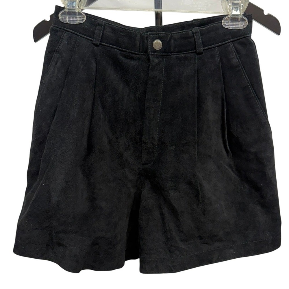 Vintage 90s Women's The Limited Black Genuine Suede High-Waisted Shorts | Sz 6